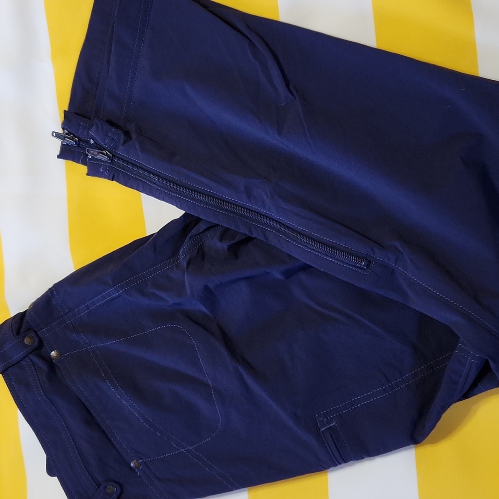 Athleta Navy Cargo Pants with Stitch Detail